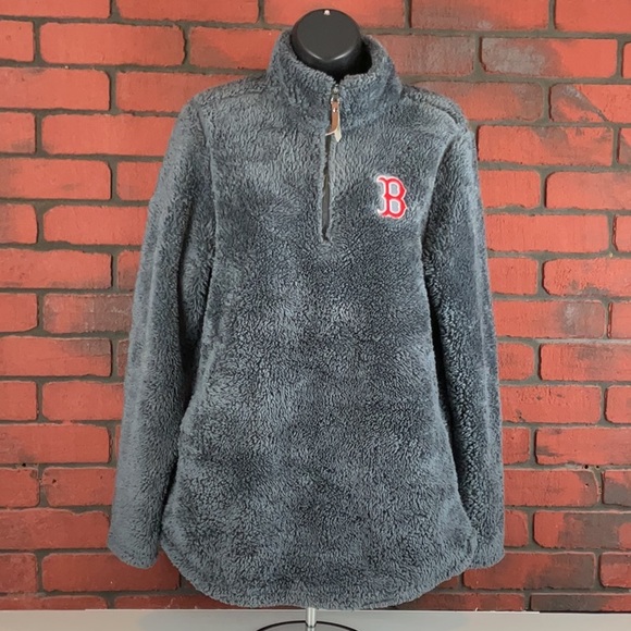 Soft‎ As A Grape Boston Red Sock Chinchilla Quarterzip Medium Woman's - Picture 1 of 6